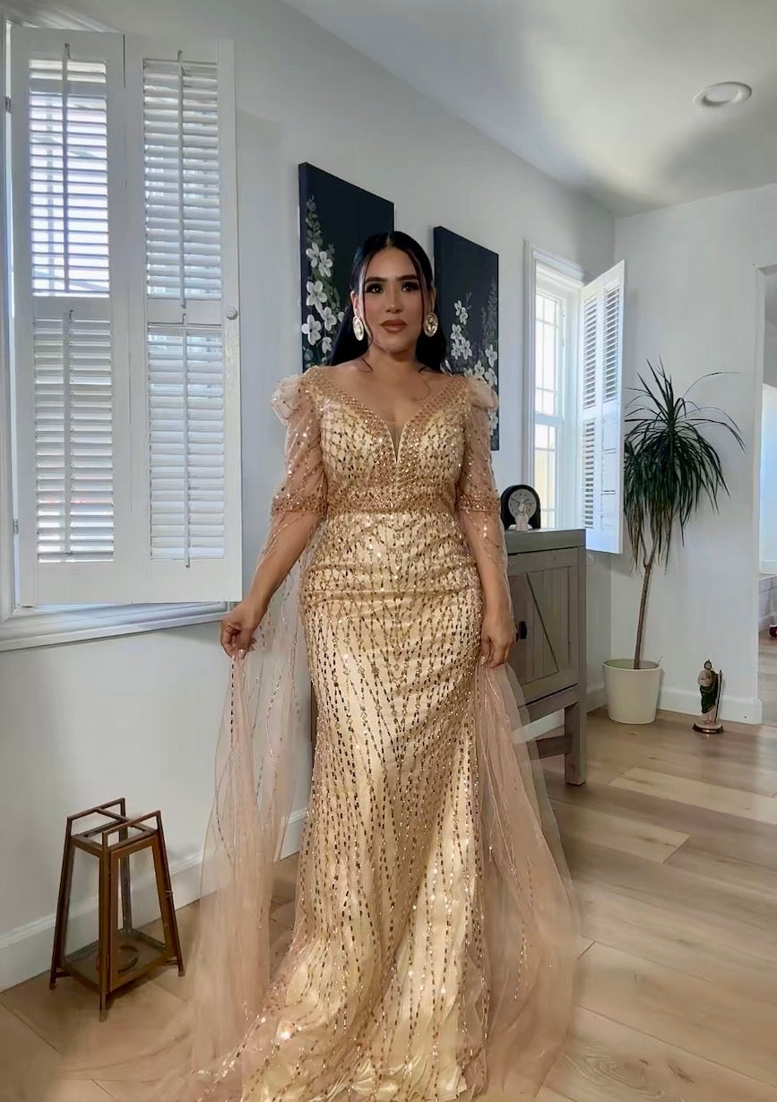 *     La Reina “dress ” gold final sale