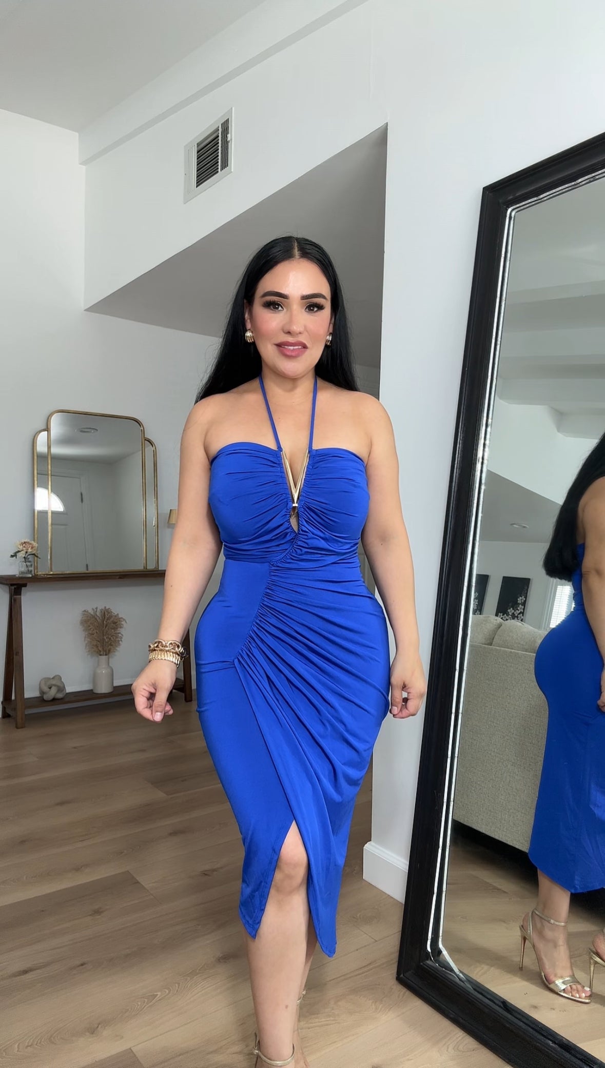 *   Ceci “dress” blue final sale