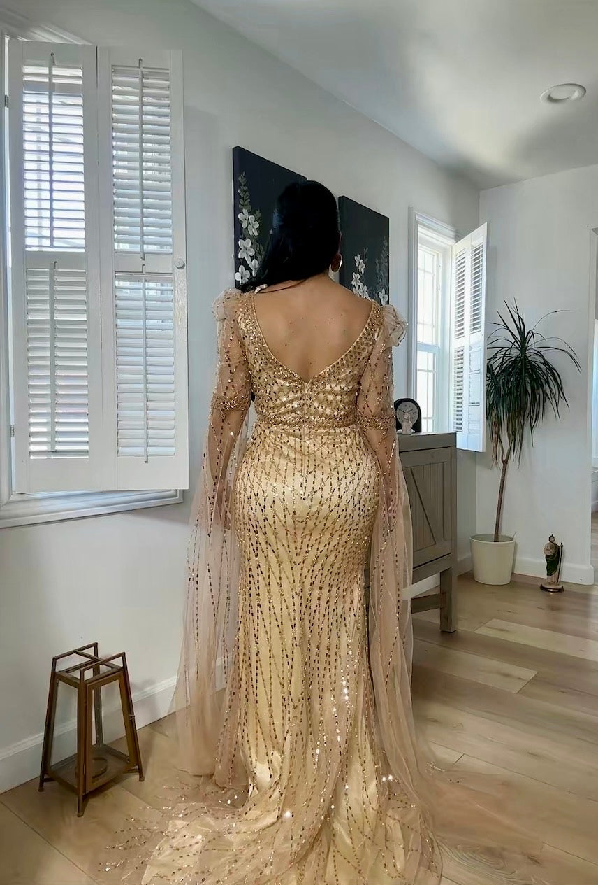 *     La Reina “dress ” gold final sale
