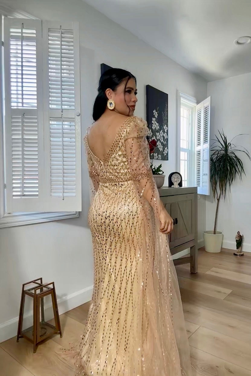 *     La Reina “dress ” gold final sale
